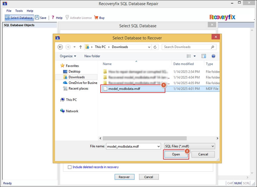 Select corrupted SQL database